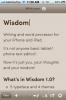 Wisdom е текстов процесор за iOS с индексиране и поддръжка на Dropbox
