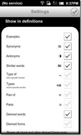 WordWeb-מילון-אנדרואיד-הגדרות 1