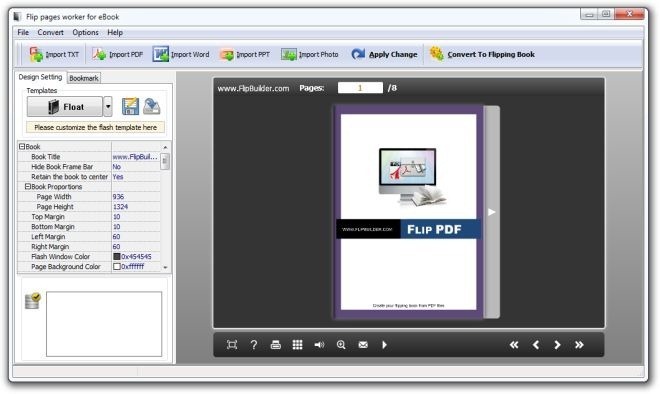 Trabalhador de virar páginas para eBook - Windows