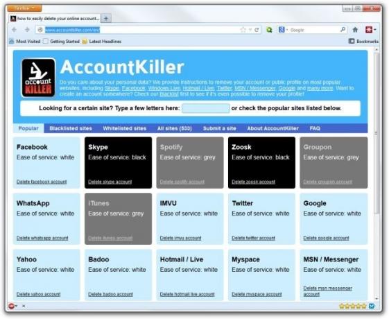Pagrindinis „AccountKiller“