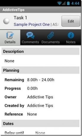 LiquidPlanner-Android-Opis zadania
