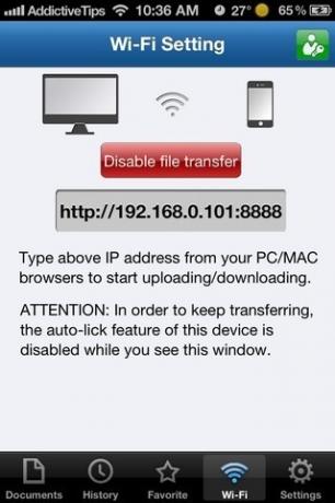 Foxit Mobile PDF WiFi Файл Поделиться
