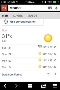 Bing iOS Weather