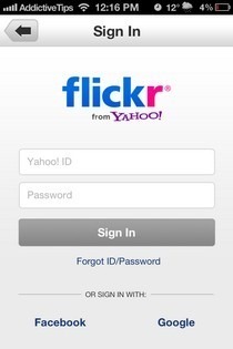„Flickr iOS“ registracija