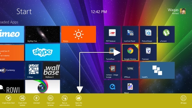 Så här ändrar du ikoner och etiketter på ikoner och etiketter på startskärmen i Windows 8_Step1