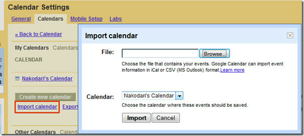 import facebook naptár