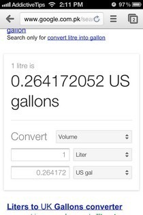 Google Now Unit Converter