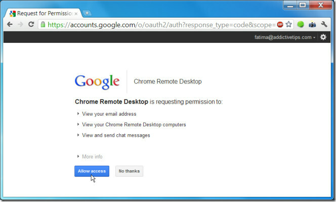 Chrome Remote Desktop BETA-tilgang