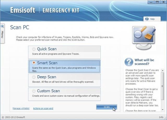 Emsisoft Emergency Kit 2.0.png Akıllı Tarama