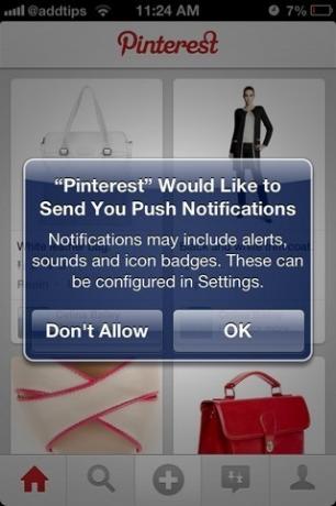 „Pinterest iOS Push“