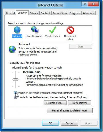 Windows 8 Internet Explorer إصدار 64 بت
