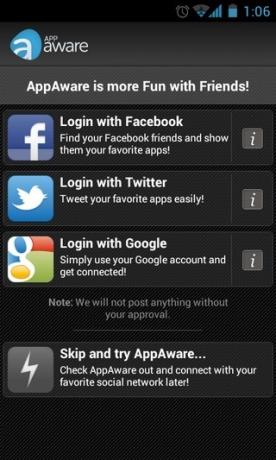 AppAware Android-Login