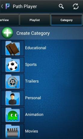 Pfad-Player-Android-Kategorien