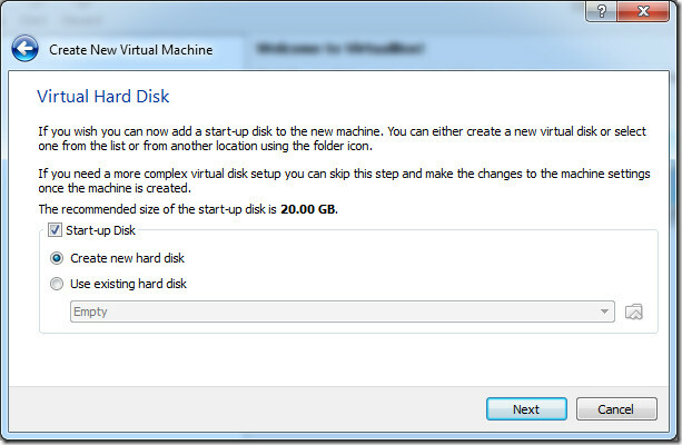 नई वर्चुअल हार्ड डिस्क बनाएं