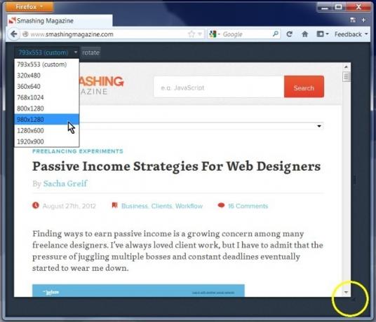 Firefox 15 Responsive Design