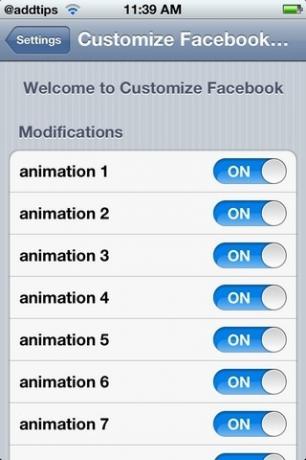 تخصيص Facebook Animations