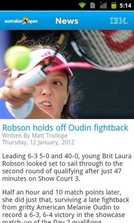 Australian Open-2012-Android-Новости