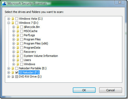 Microsoft सुरक्षा अनिवार्य है - कस्टम स्कैन