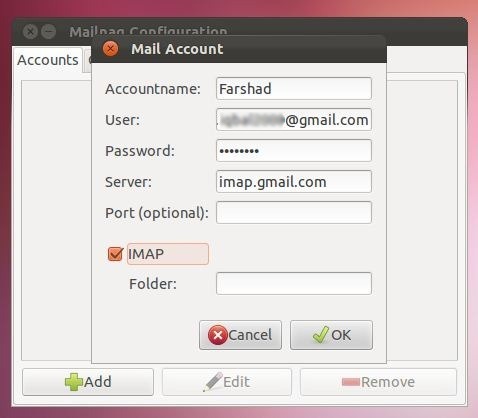 MailNag-konfigurasjon