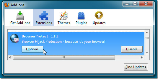 Opzioni di protezione del browser