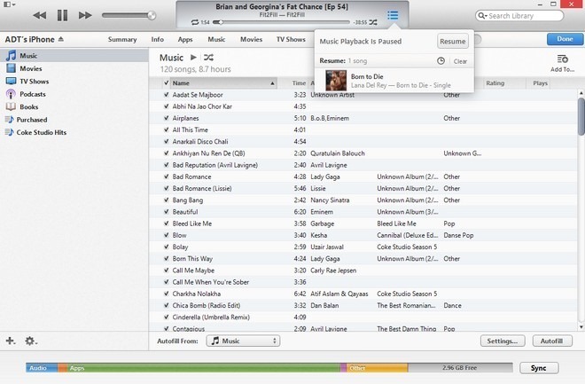 iTunes 11 w górę Dalej