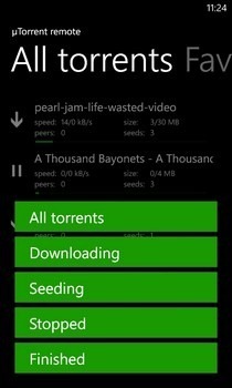 µTorrent Remote WP7 Filters