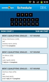 Australian Open-2012-Android-Schedule