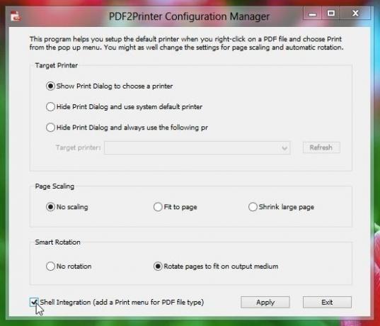 PDF2Printer Manager de configurare