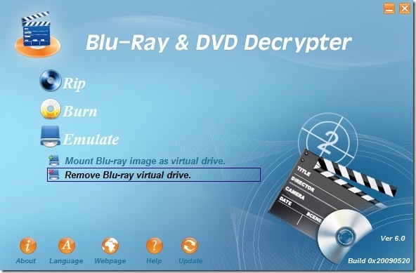 menghapus drive virtual blu-ray