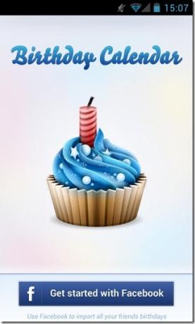 Syntymäpäivä-kalenteri Android-Kirjautuminen