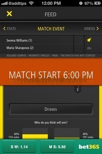 Live Score Теннисный матч на iOS