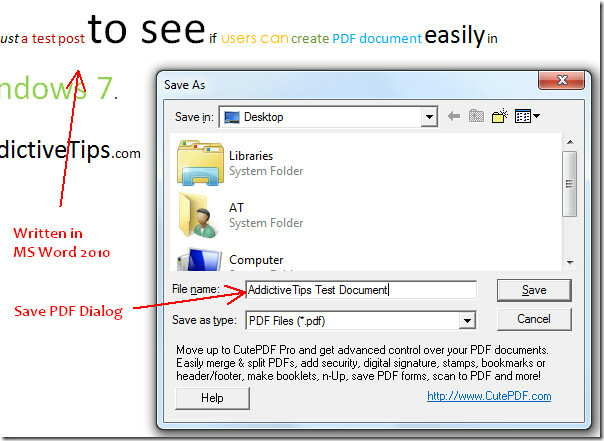 запишете pdf документ Windows 7