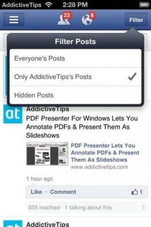 „Facebook“ puslapių tvarkytuvės filtrai