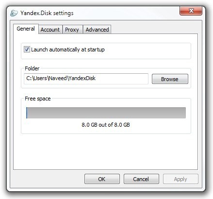 Yandex। Disk_settings
