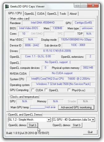 Geeks3D GPU कैप्स दर्शक