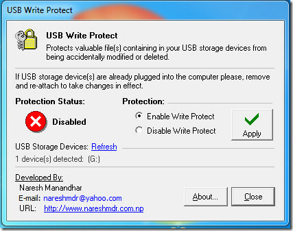 Ochrana proti zápisu USB