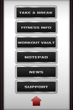Menú de la aplicación Ultimate Fitness