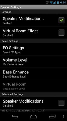 Volym -Beta-Android-högtalarinställning