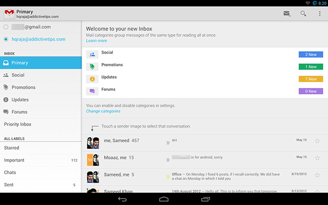 Gmail-for-Android-4,5-APK-tabletta
