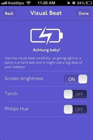 Postavke svjetlosti Splycea za iOS