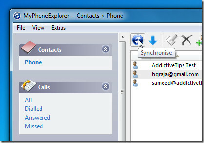 MyPhoneExplorer - szinkronizálás