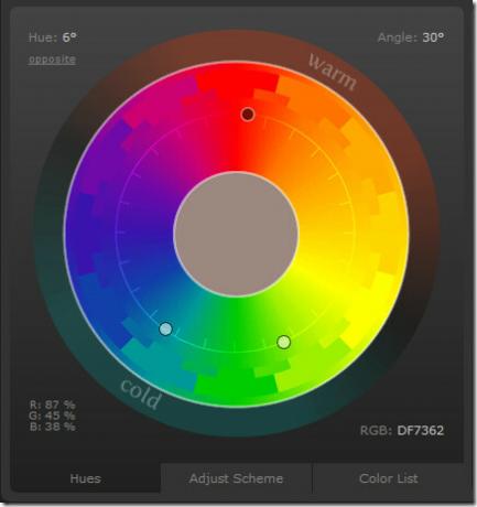 Disque chromatique Color Scheme Designer