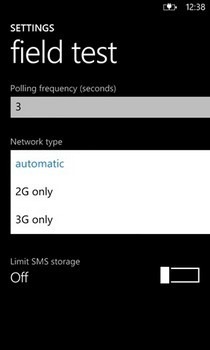 إعدادات اختبار Lumia الميداني