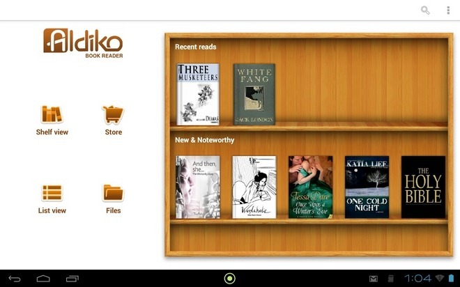 Aktualizace aplikace Aldiko-Reader-Android-Home