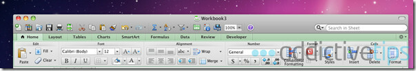 Excel 2011 - interfaccia a schede