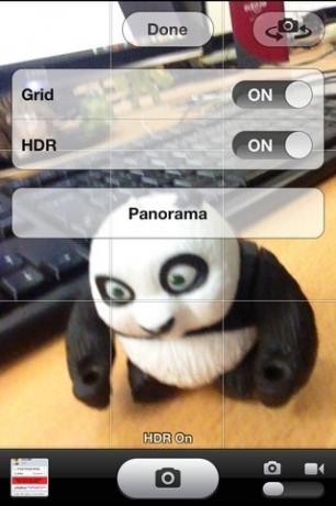 Параметры iOS на передней панели HDR