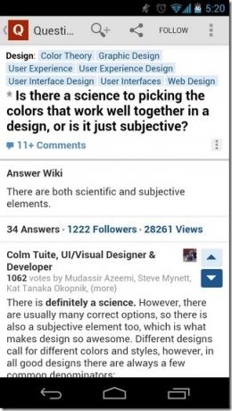 Quora-Android-kysymykseen