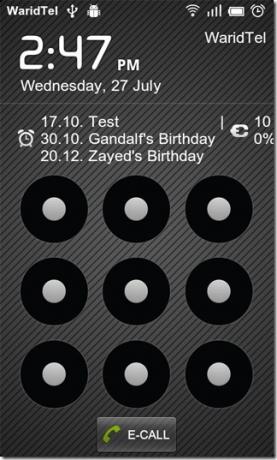 Lockscreen-naptár-For-Android-PIN, -Pattern képernyőn