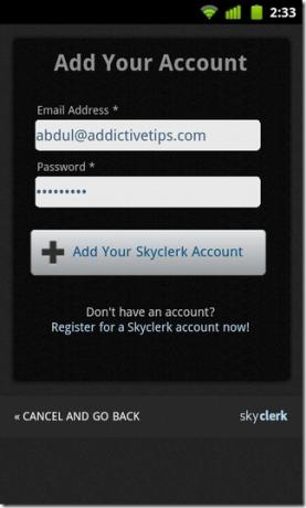 04-Skyclerk-Android-Σύνδεση