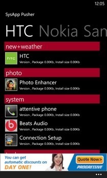 SysApp İtici WP8 HTC